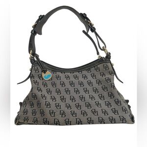 Dooney & Bourke Monogram DB Gray and Black Shoulder Bag